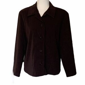 Vintage Briggs New York career brown suede button down blazer jacket size medium